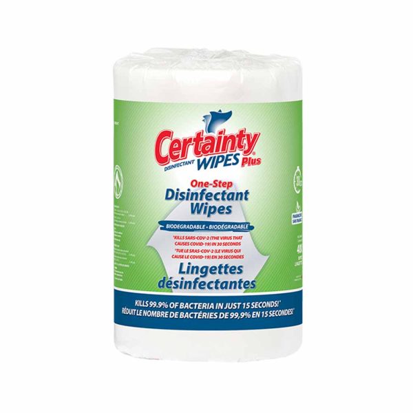 Certainty® One Step Biodegradable Plus Disinfectant Wipes (2 x 400) Certainty® One Step Biodegradable Plus Disinfectant Wipes (2 x 400)